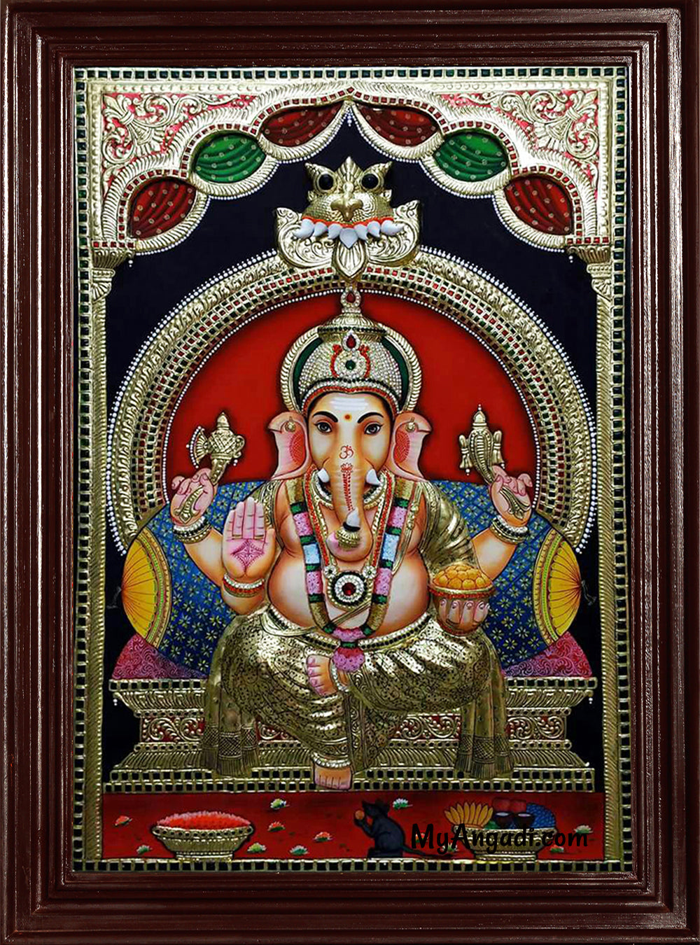 Ganesha Super Emboss Tanjore Painting