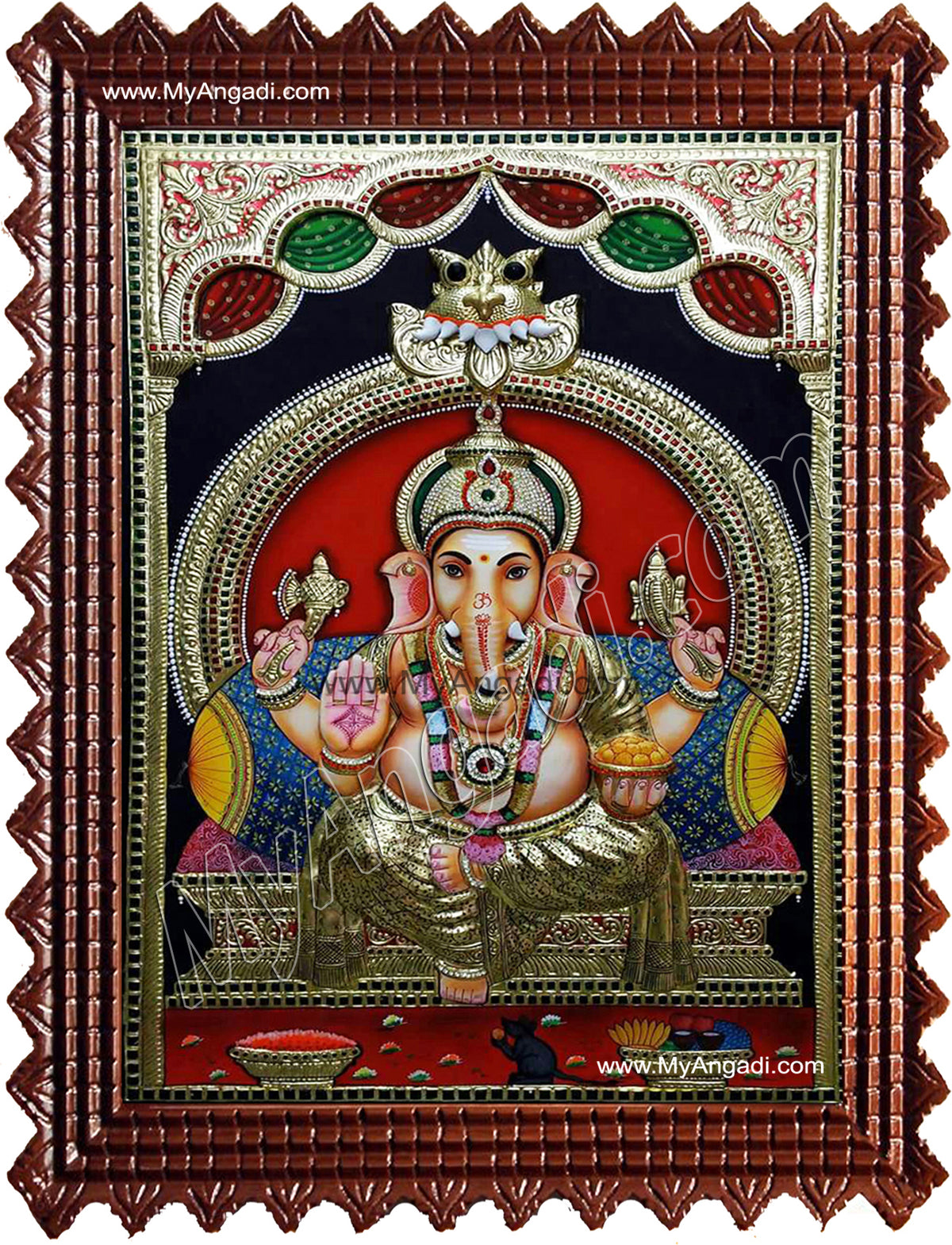 Ganesha Super Emboss Tanjore Painting