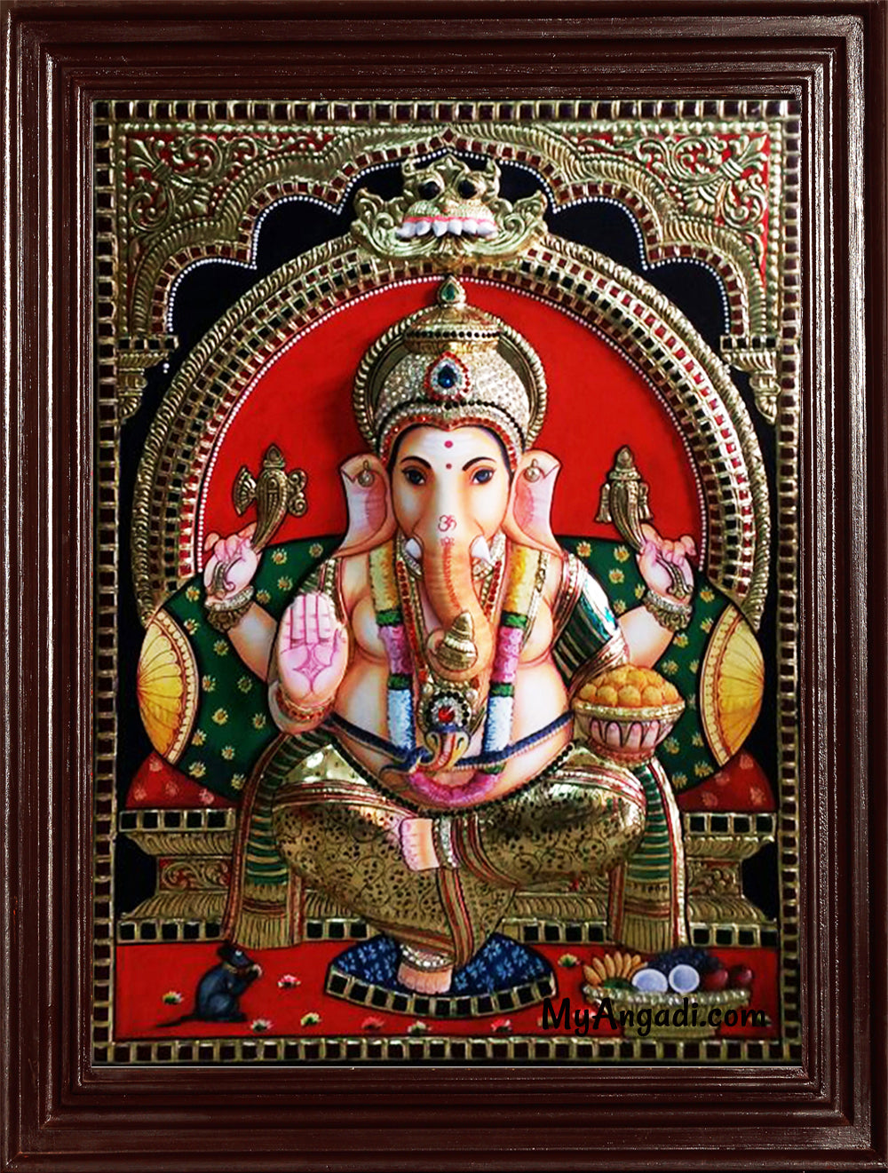 Ganesha Super Emboss Tanjore Painting