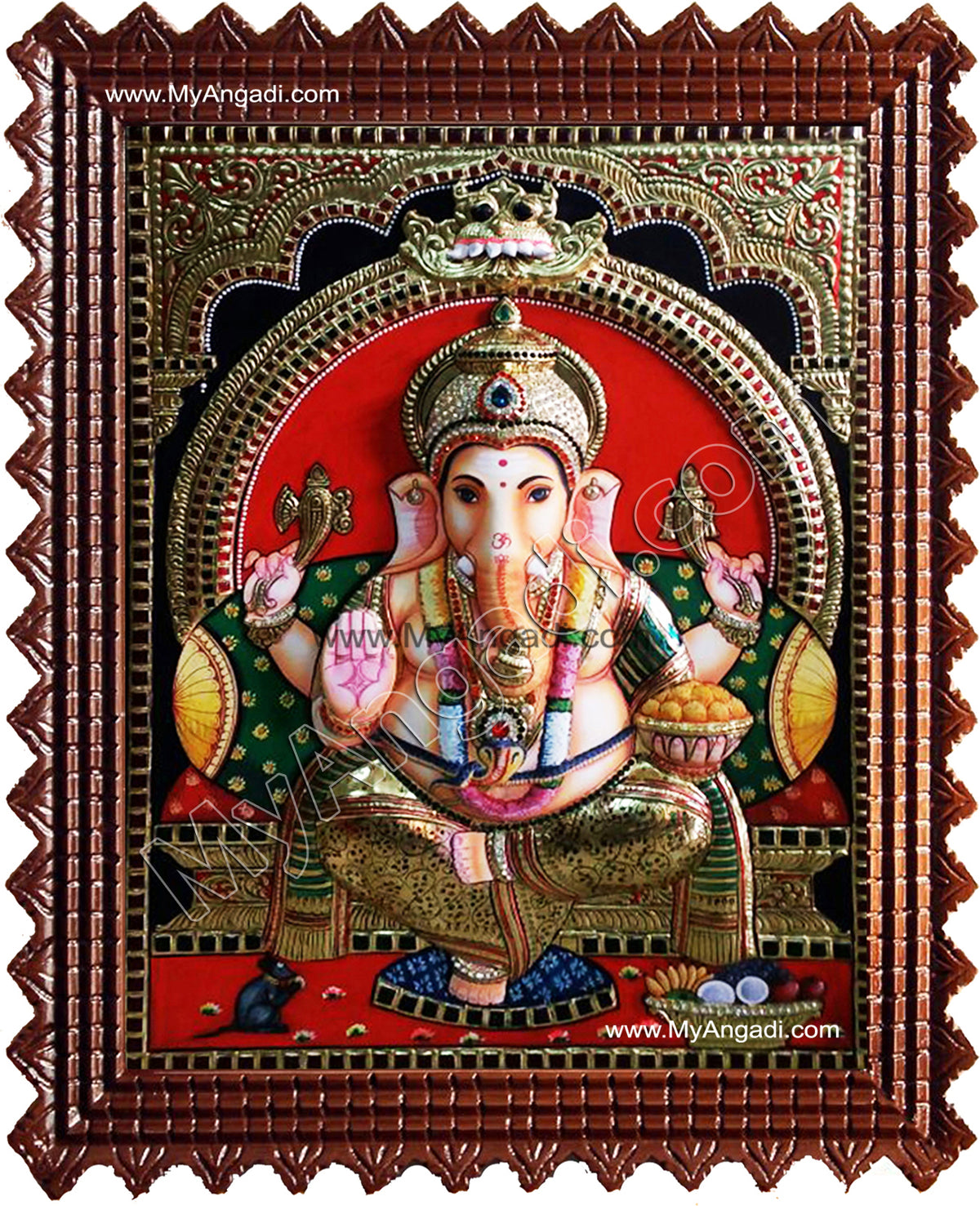 Ganesha Super Emboss Tanjore Painting