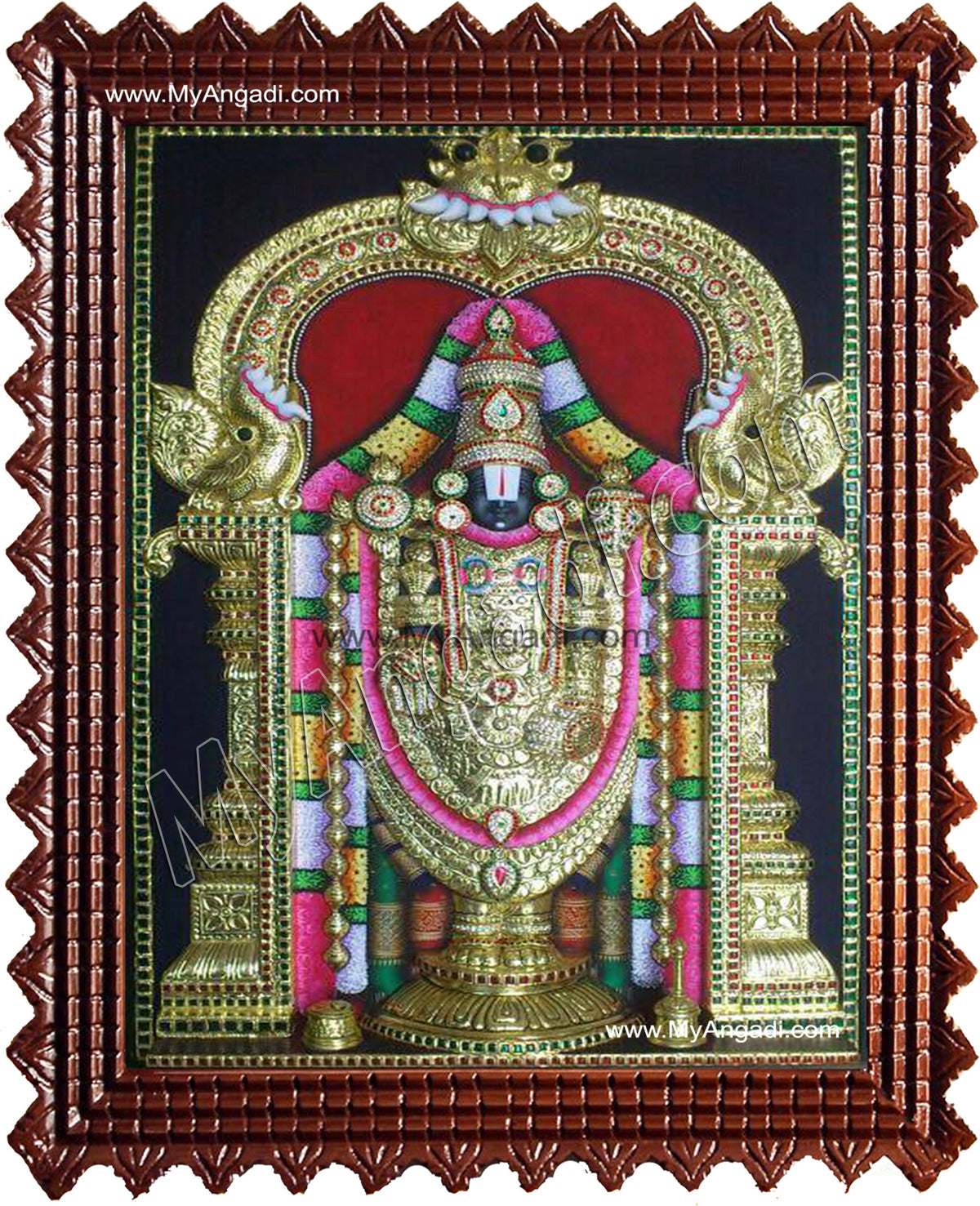 Thirupathi Balaji Super Emboss Tanjore Painting