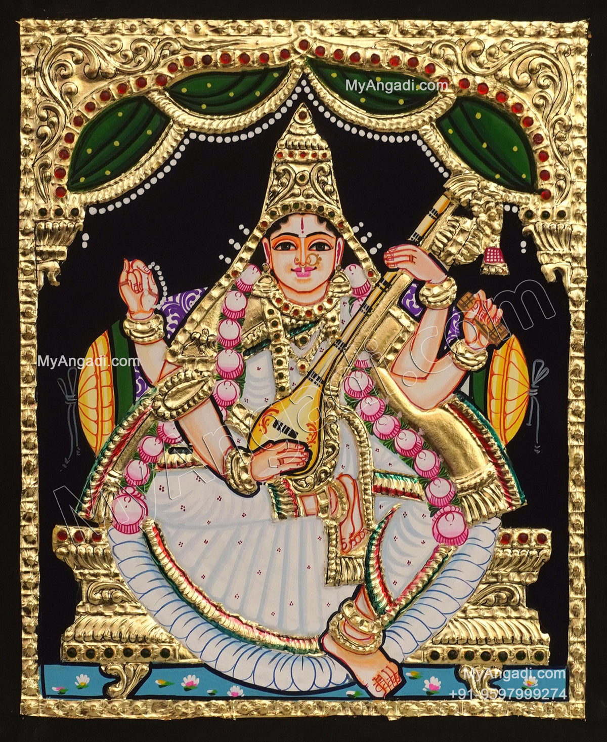 Saraswathi Tanjore Painting
