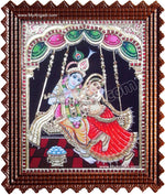 Swinging Radhe Krishna Tanjore Painting