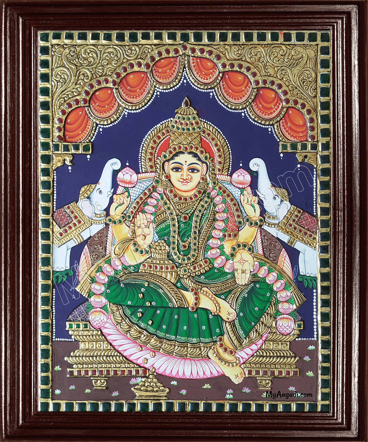 Gaja Lakshmi Tanjore Painting