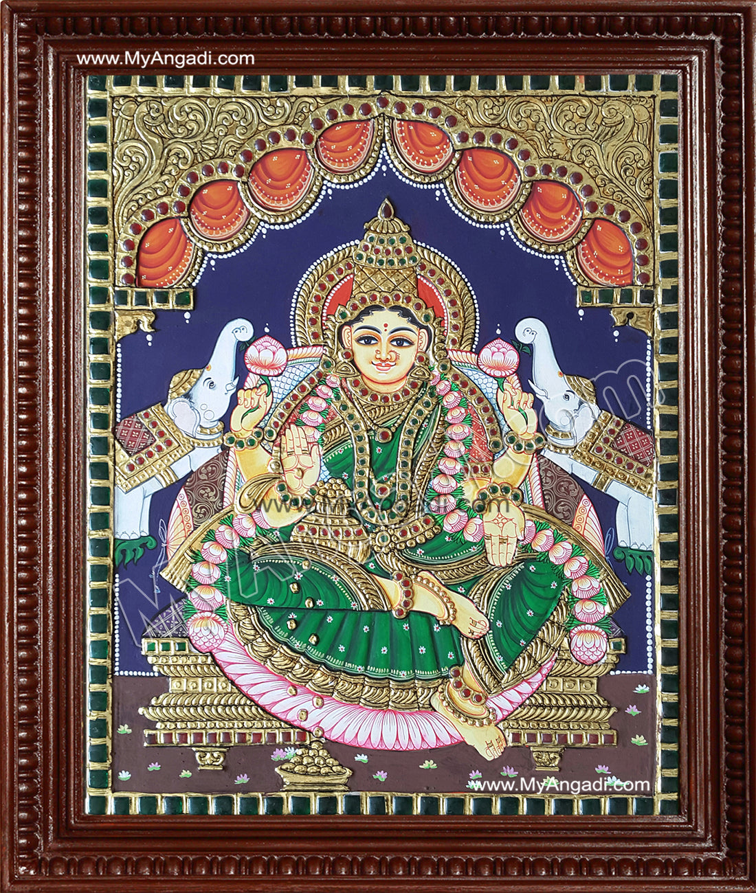 Gaja Lakshmi Tanjore Painting