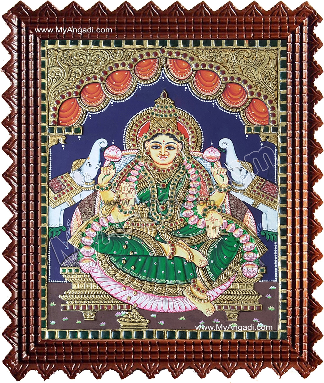 Gaja Lakshmi Tanjore Painting
