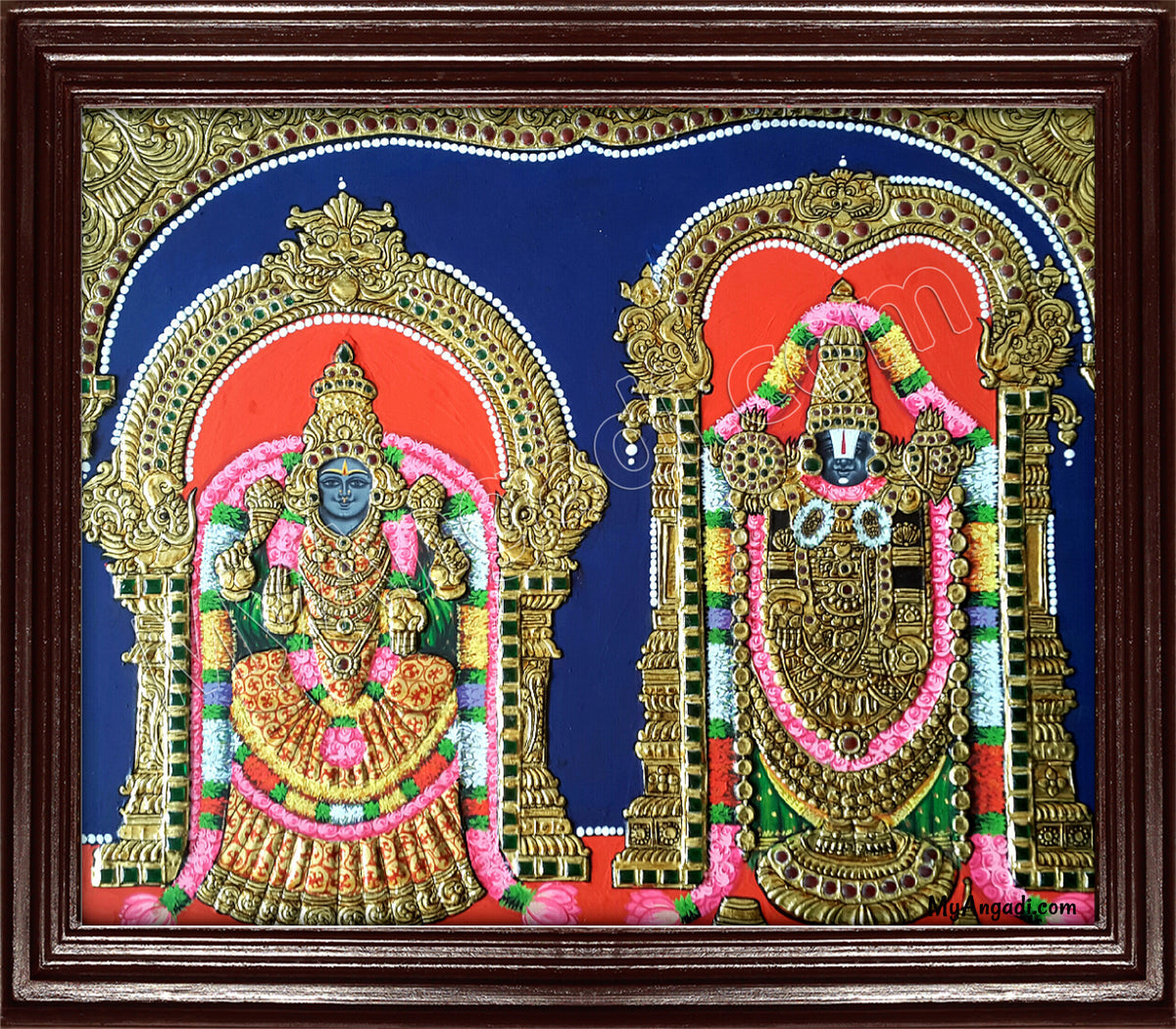 Balaji and Thaayar Tanjore Painting