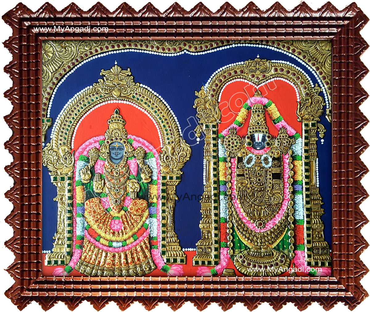 Balaji and Thaayar Tanjore Painting