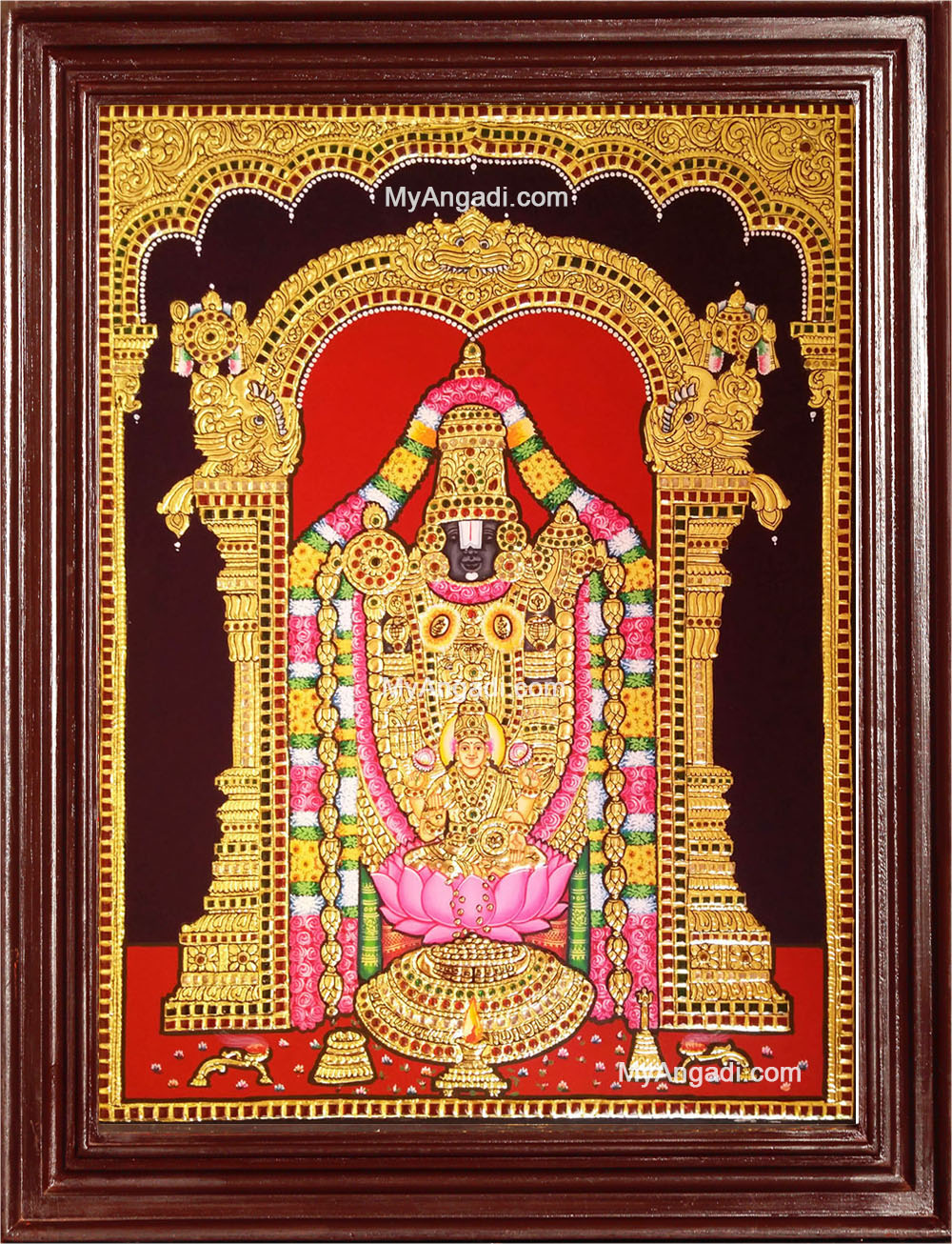 Balaji with Lakshmi Tanjore Painting