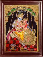 Jhoola Radha Krishna Tanjore Painting, Krishna Tanjore Painting