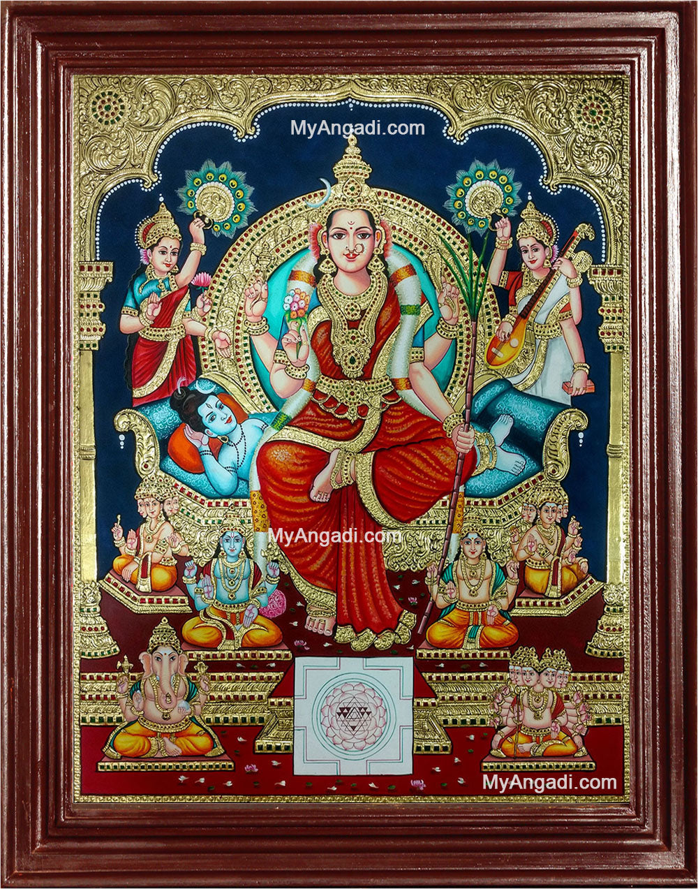 Sri Raja Rajeswari Tanjore Painting