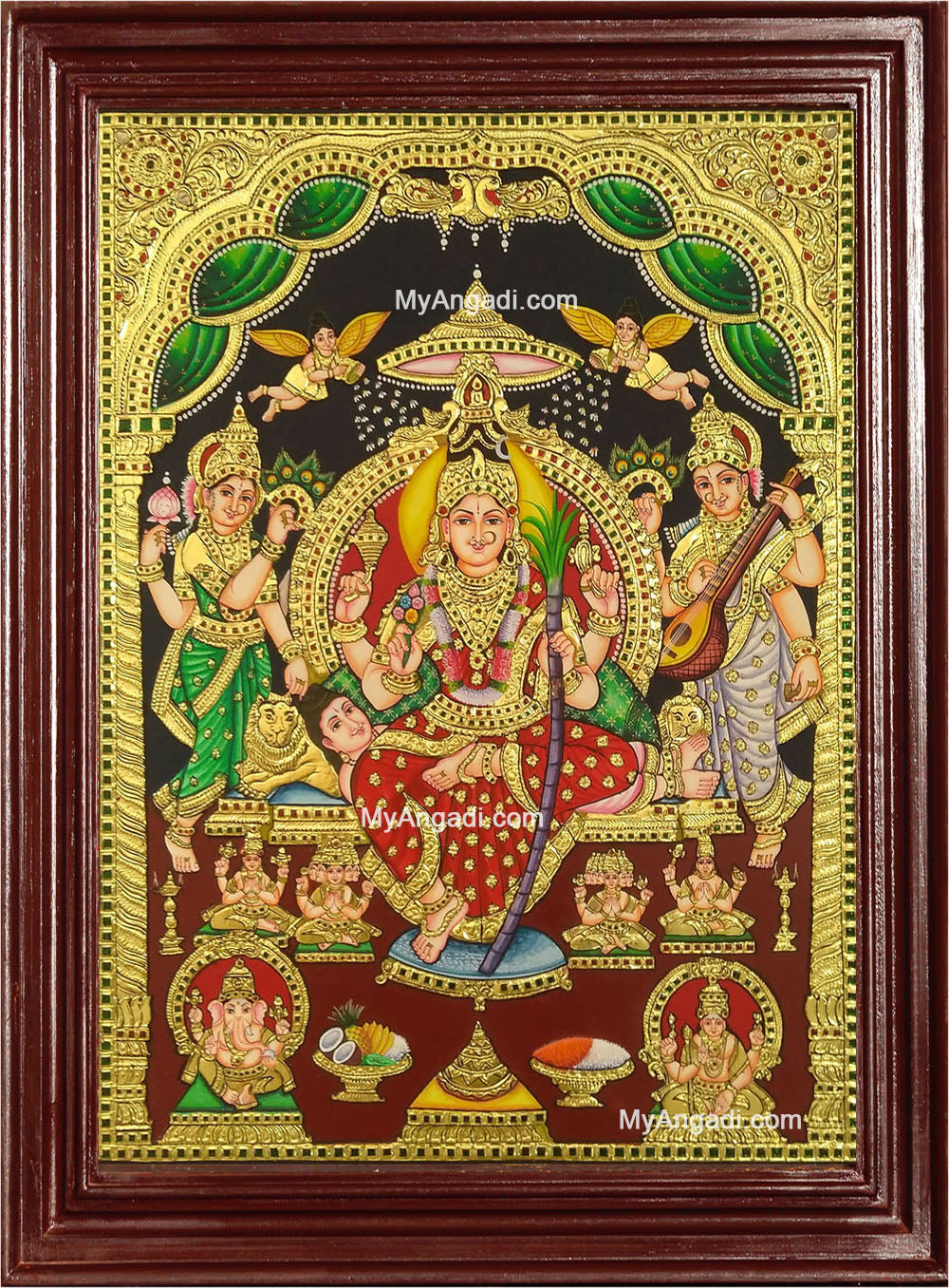 Sri Raja Rajeswari Tanjore Painting