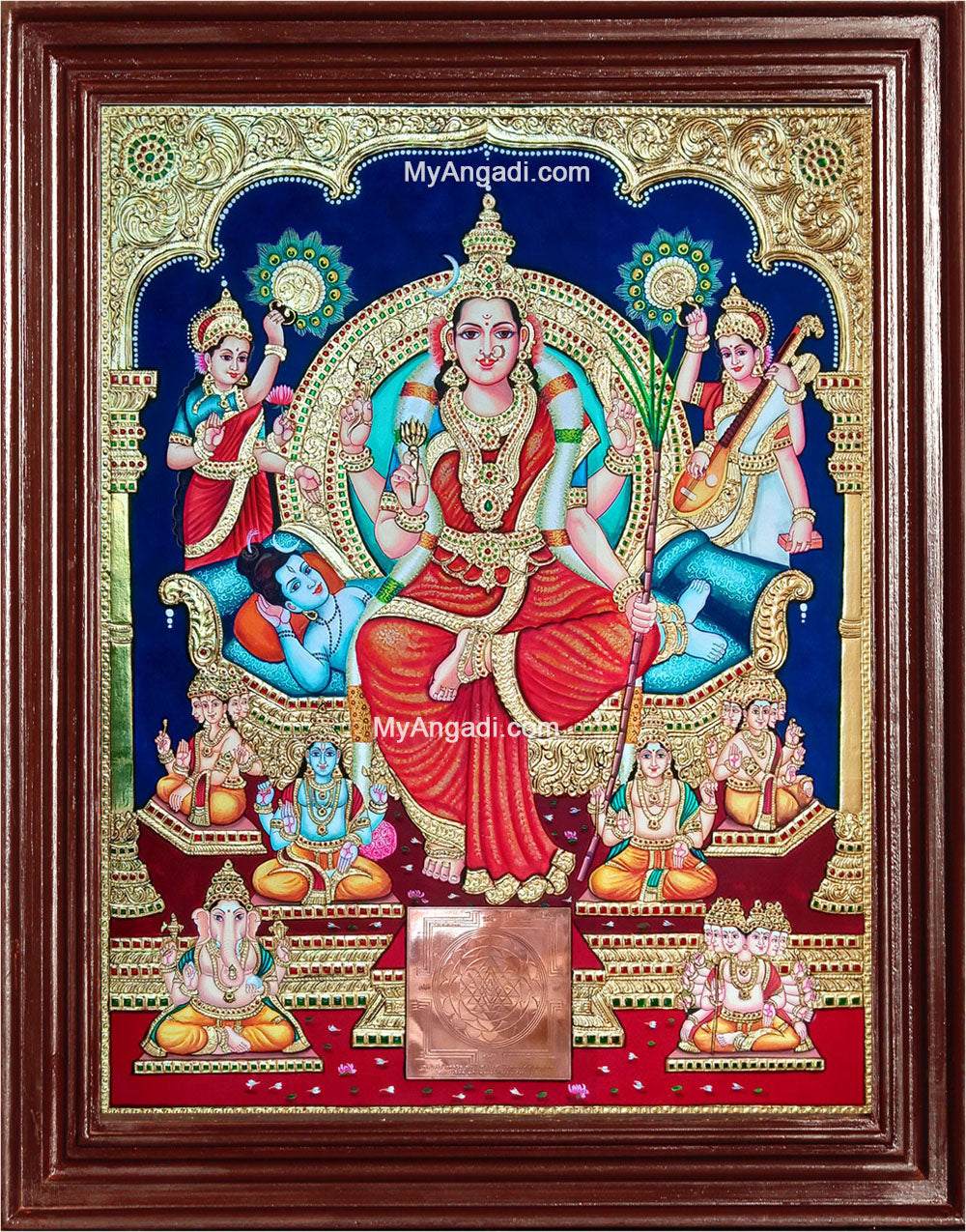 Sri Lalitha Tripura Sundari Tanjore Painting