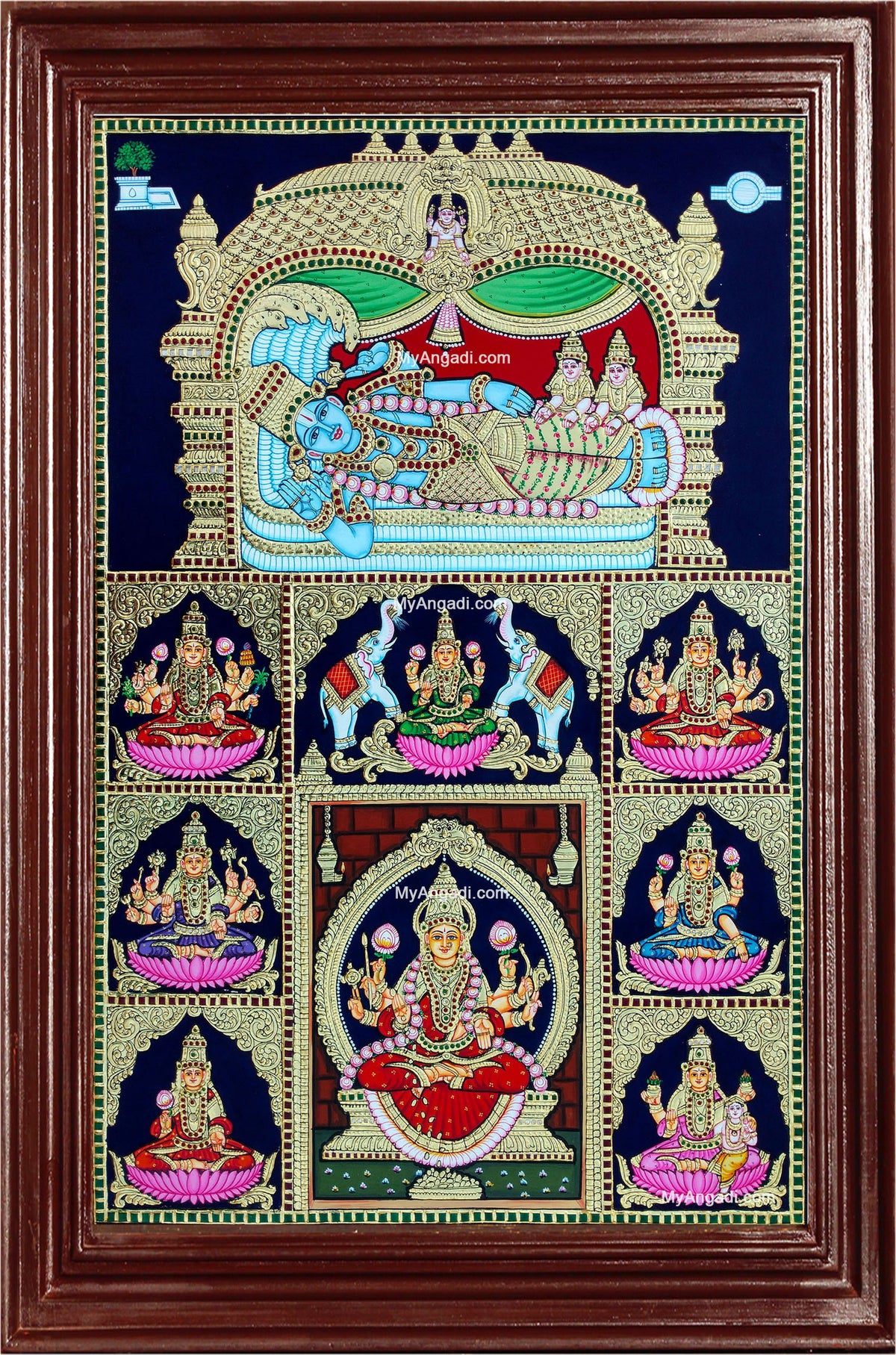 Ranganathar with Ashtalakshmi Tanjore Painting