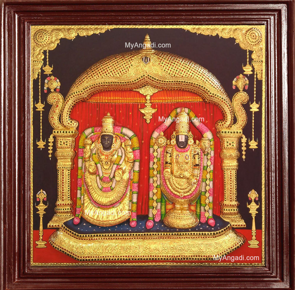 Balaji Padmavati Thayar Super Emboss 3D Tanjore Painting