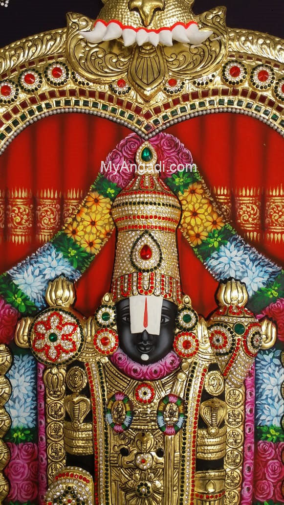 3D Tirupathi Venkateswara Tanjore Painting