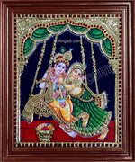 Jhoola Radha Krishna Tanjore Painting, Krishna Tanjore Painting
