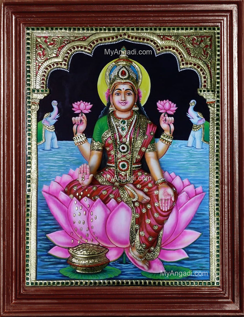 3D Gaja Lakshmi Tanjore Painting