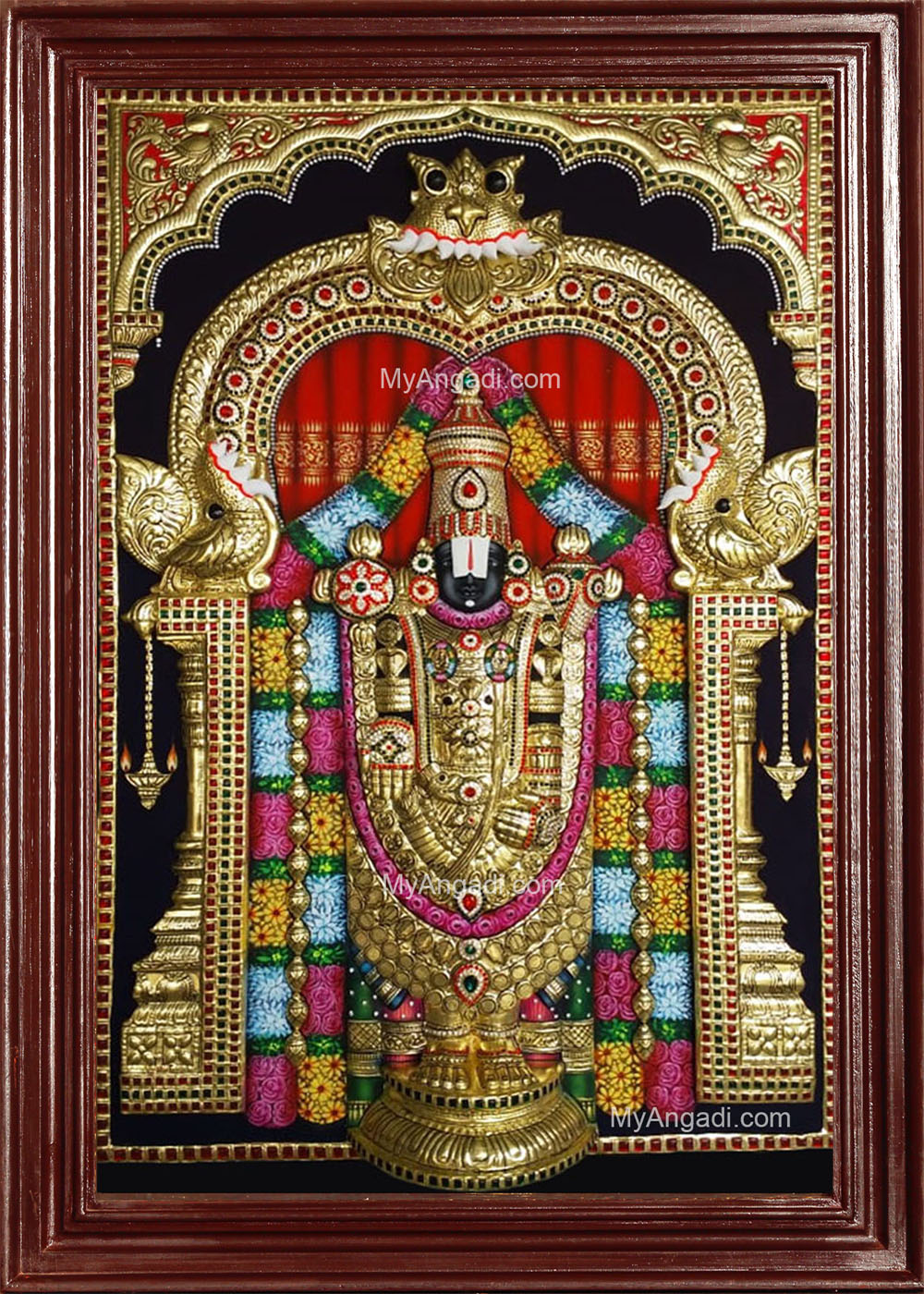 3D Tirupathi Venkateswara - Balaji Tanjore Painting