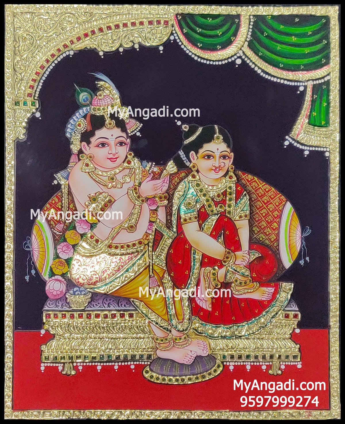 Radha Krishna Tanjore Painting