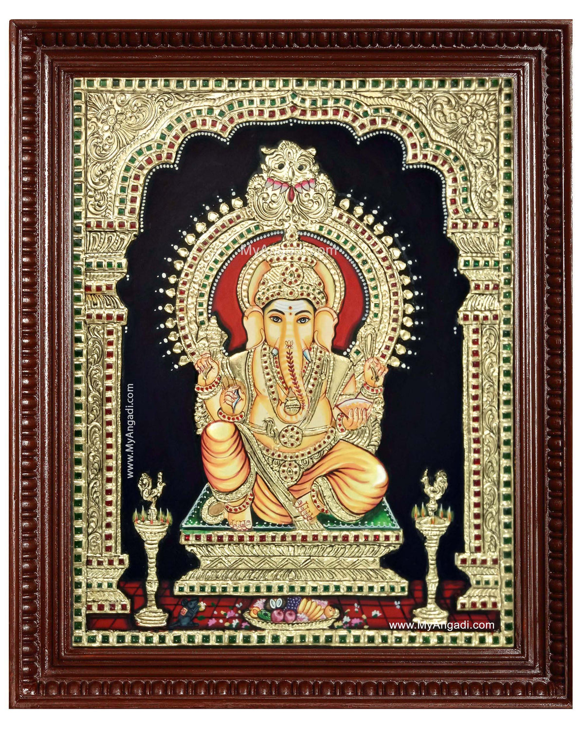 Raja Ganapathi Tanjore Painting