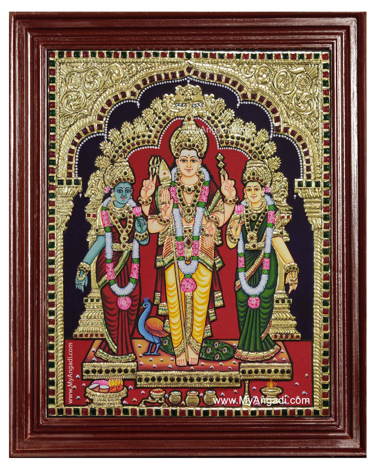 Murugan Valli Devasena Tanjore Painting