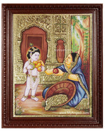Krishna Buying Fruits Tanjore Painting