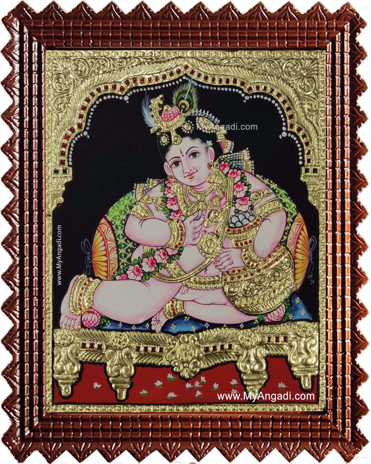 Vennai Thaazi Krishna Tanjore Painting