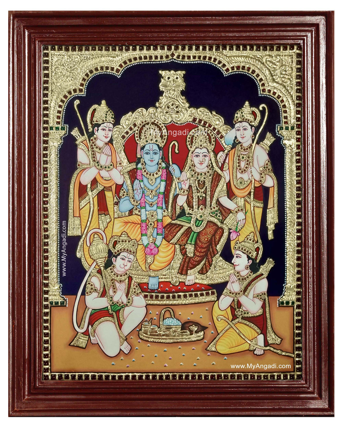 Ramar Sita Lakshmanan Hanuman Tanjore Painting