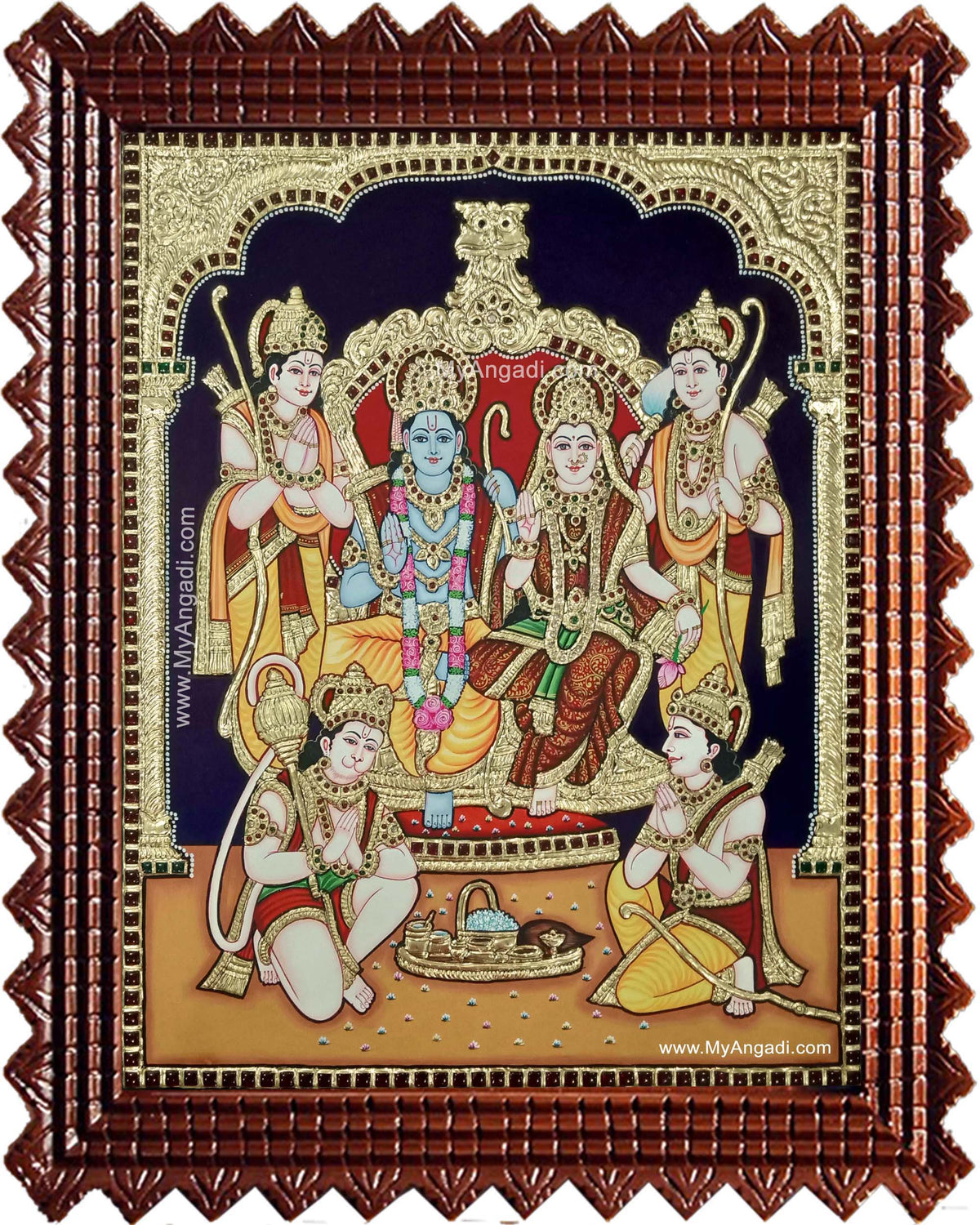 Ramar Sita Lakshmanan Hanuman Tanjore Painting