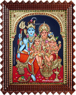 Shiva Family Paarvathi Ganesh Murugan Tanjore Painting