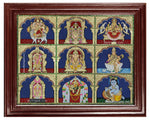 Panel Shiva Balaji Lakshm Murugan Ganesha Saraswathi Tanjore Painting