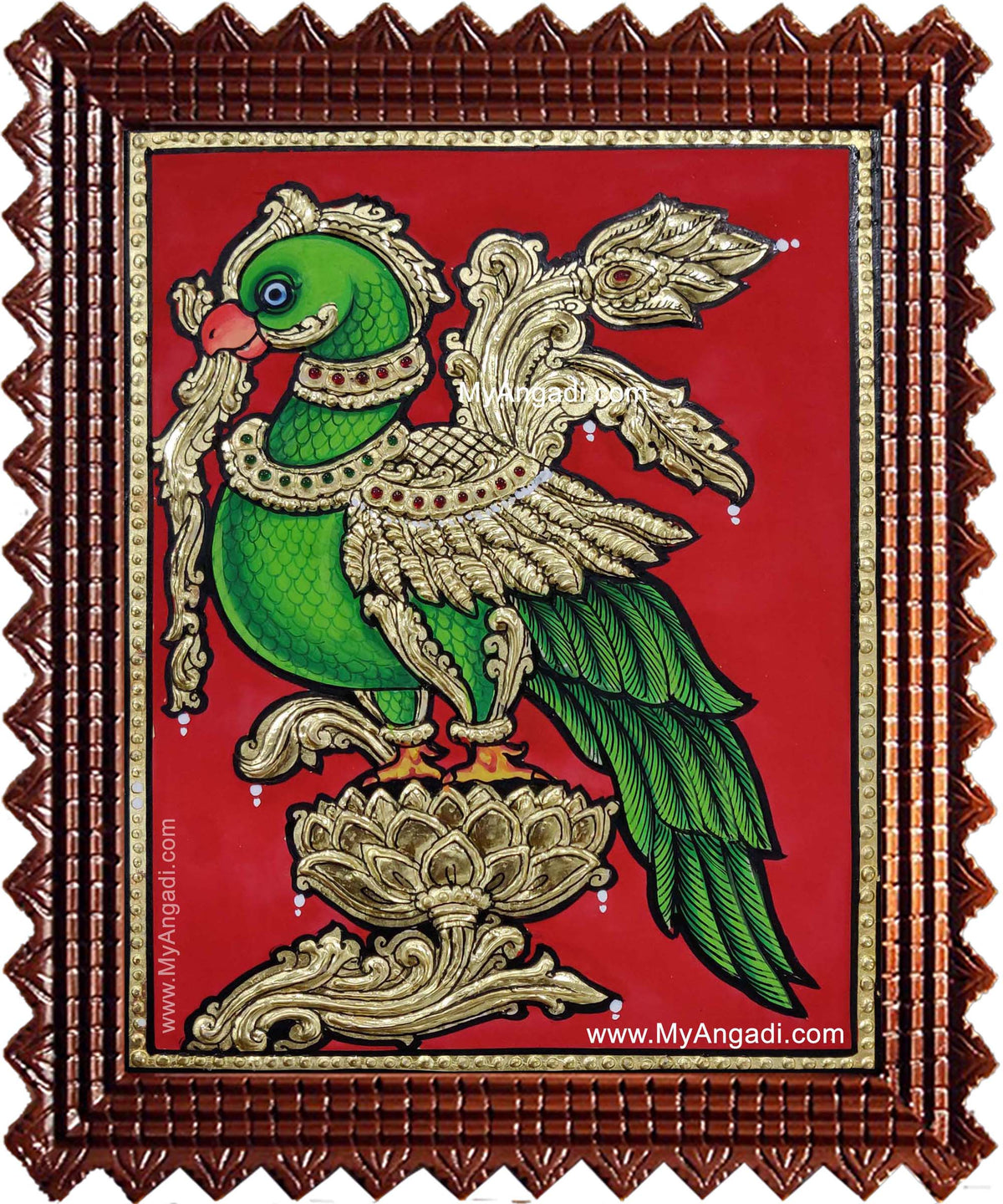 Parrot Tanjore Painting