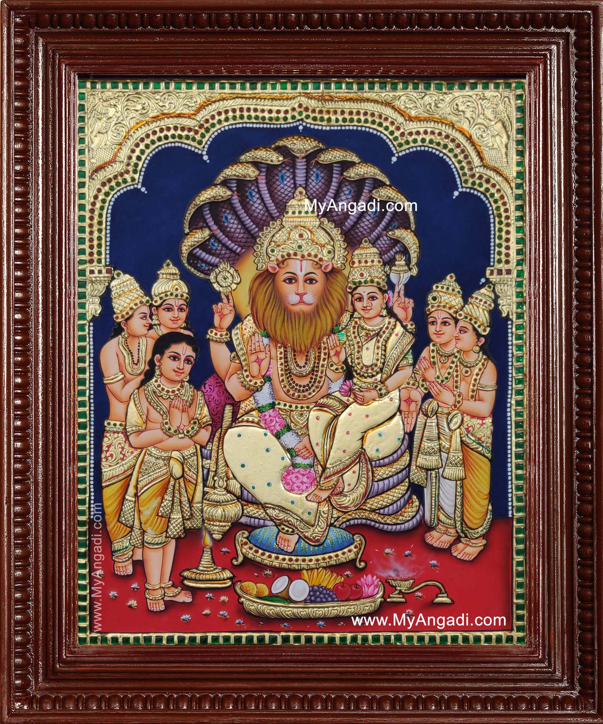 Lakshmi Narasimmar Prahaladhan Tanjore Painting