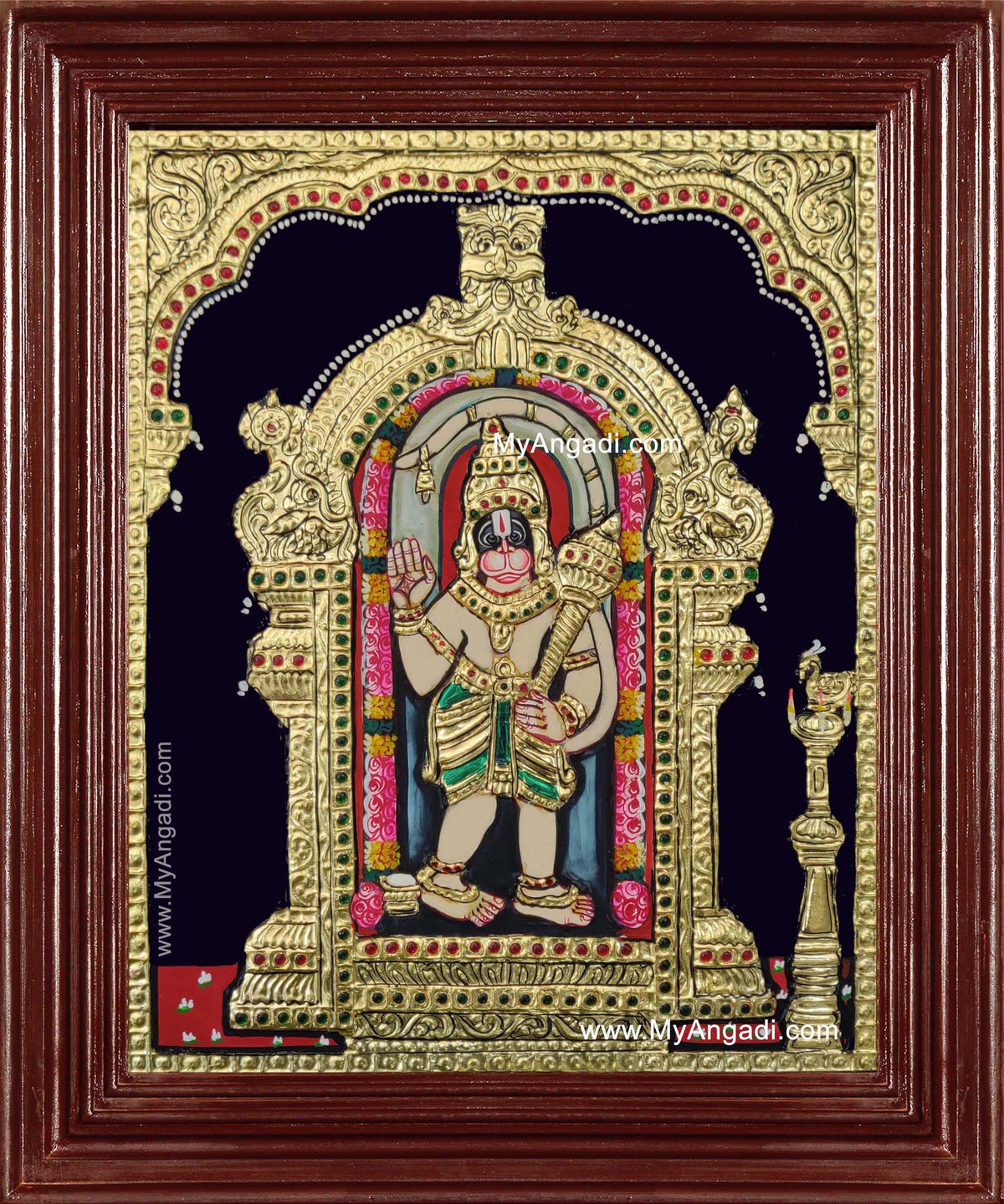 Shree Ashtamsa Varadha Anjaneyar Tanjore Painting