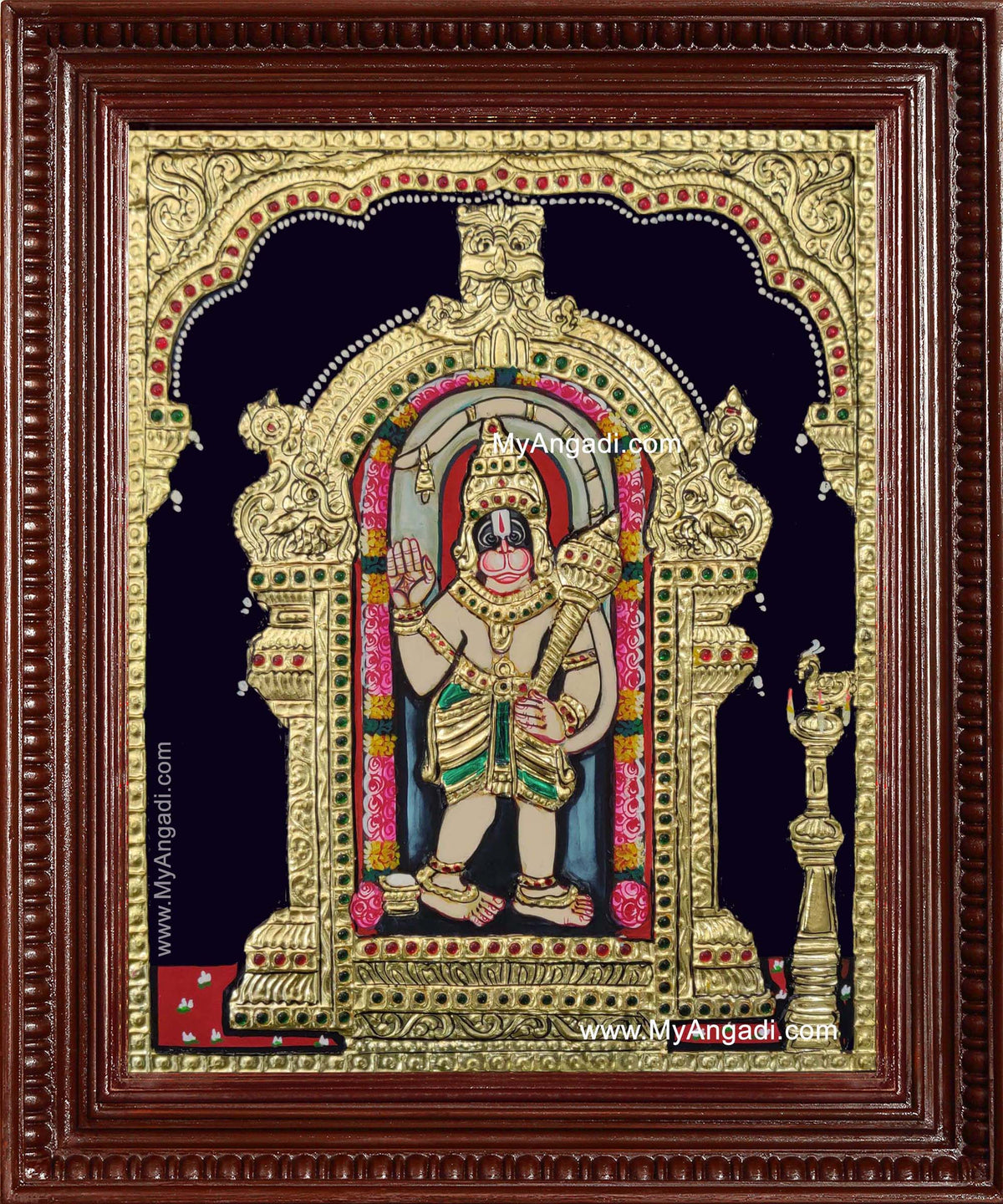 Shree Ashtamsa Varadha Anjaneyar Tanjore Painting
