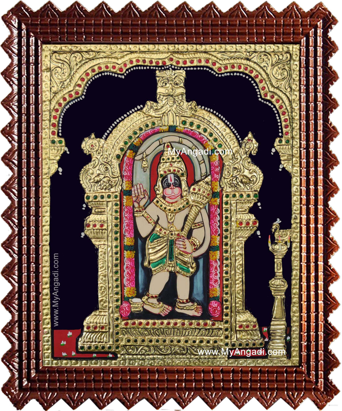 Shree Ashtamsa Varadha Anjaneyar Tanjore Painting
