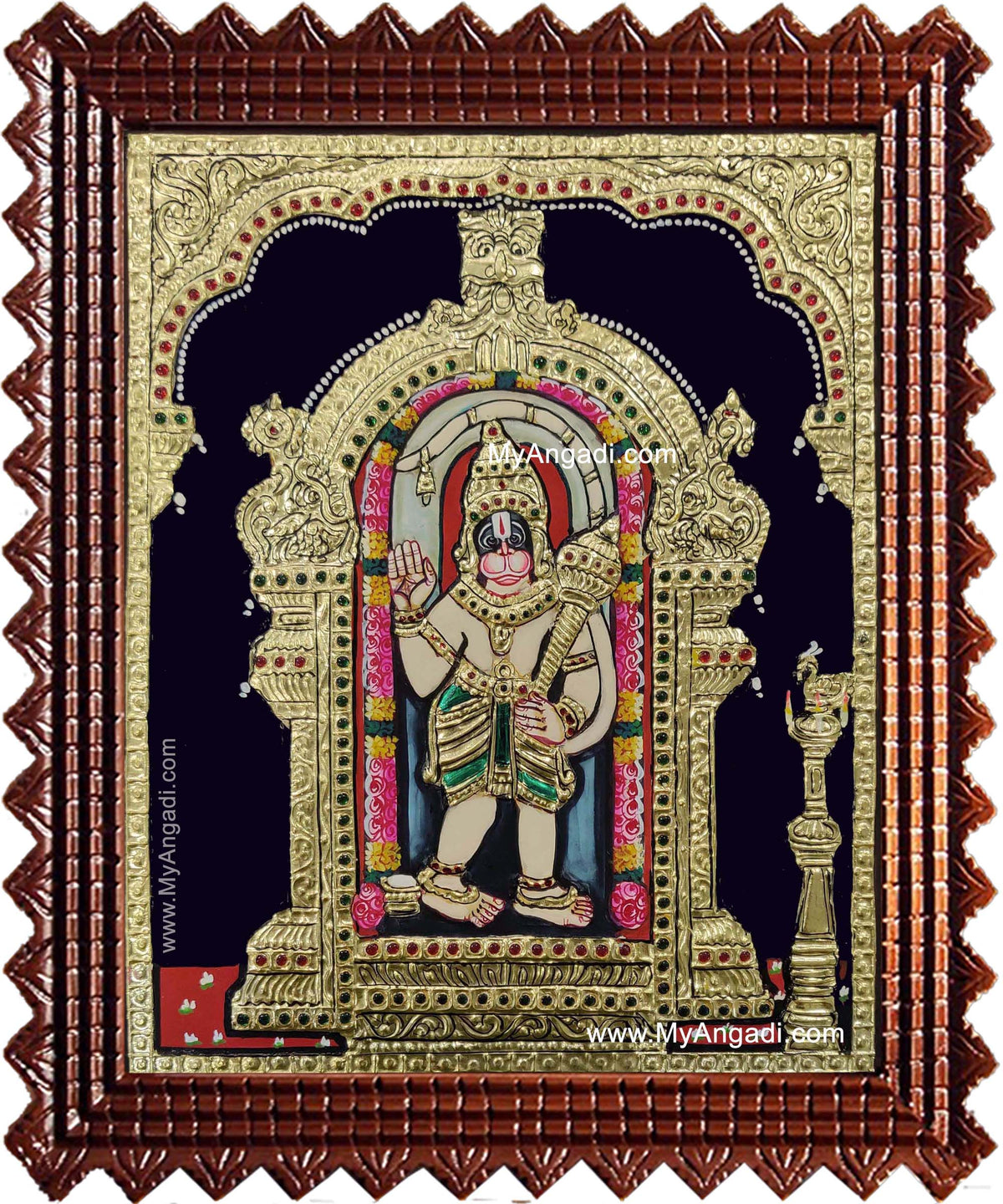 Ashtamsa Hanuman Tanjore Painting