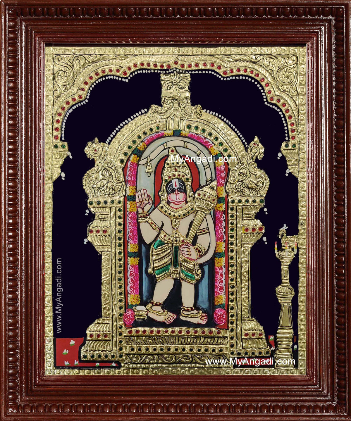 Ashtamsa Hanuman Tanjore Painting