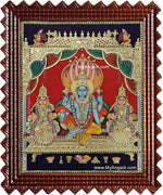 Narayanan Perumal Shri Devi Bhoo Devi Tanjore Painting