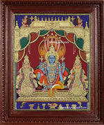 Vishnu Perumal Shri Devi Bhoo Devi Tanjore Painting