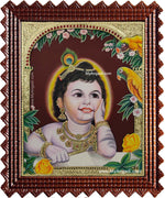 Parrot Krishna Tanjore Painting