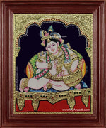 Butter Pot Krishna Tanjore Painting