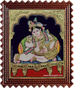 Butter Pot Krishna Tanjore Painting