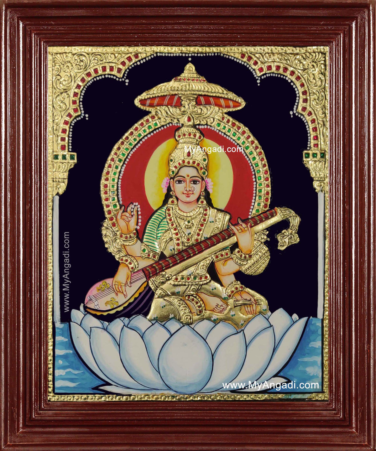 Saraswathi Tanjore Painting