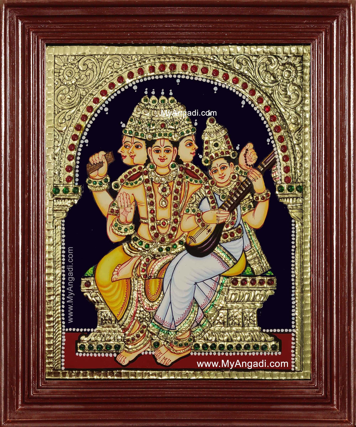 Brahma Saraswathi Tanjore Painting