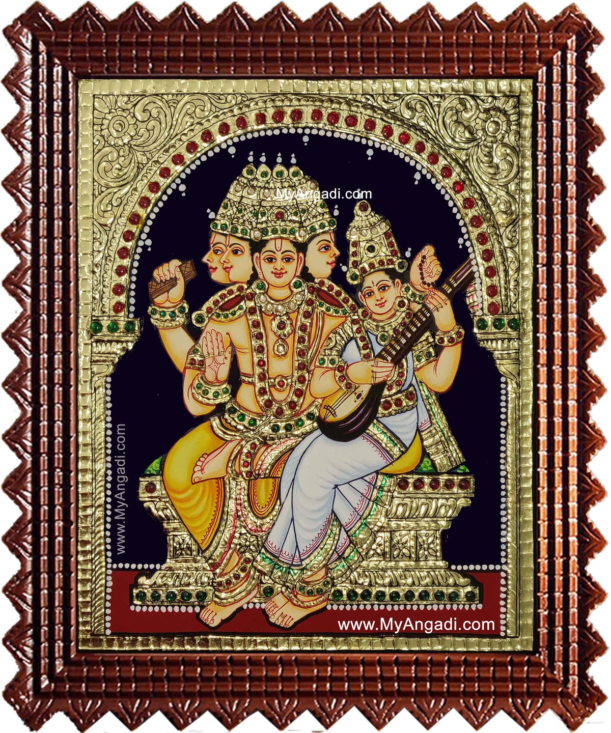 Brahma Saraswathi Tanjore Painting