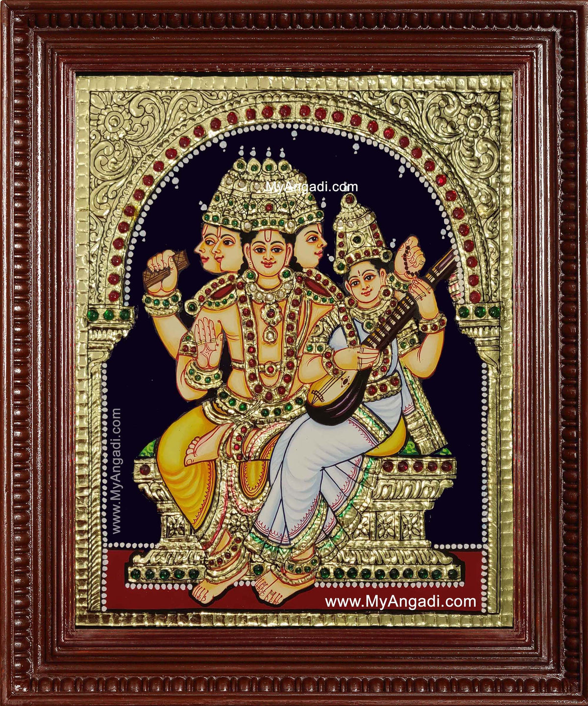 Brahma Saraswathi Tanjore Painting