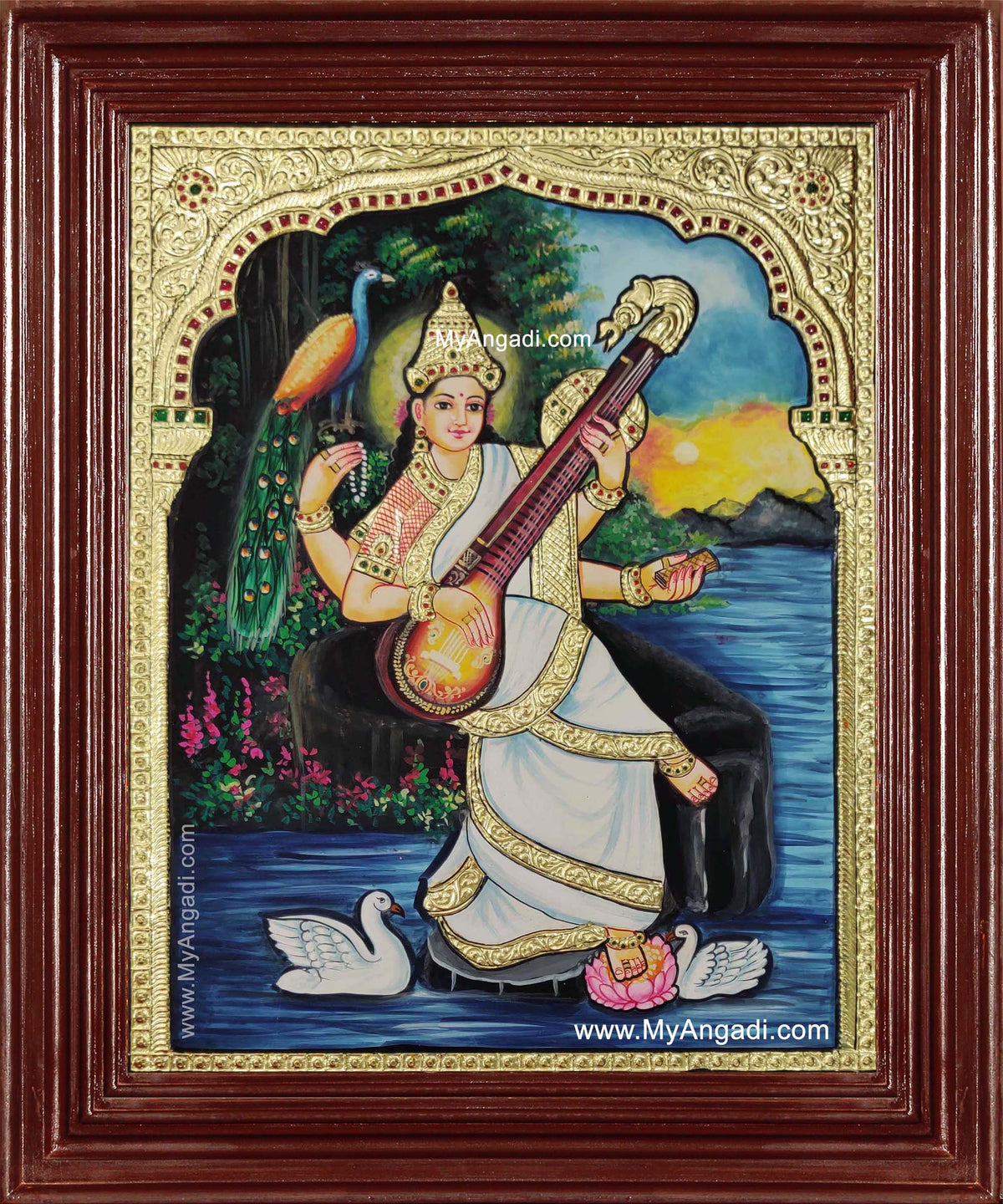 Ravi Varma Saraswathi Tanjore Painting