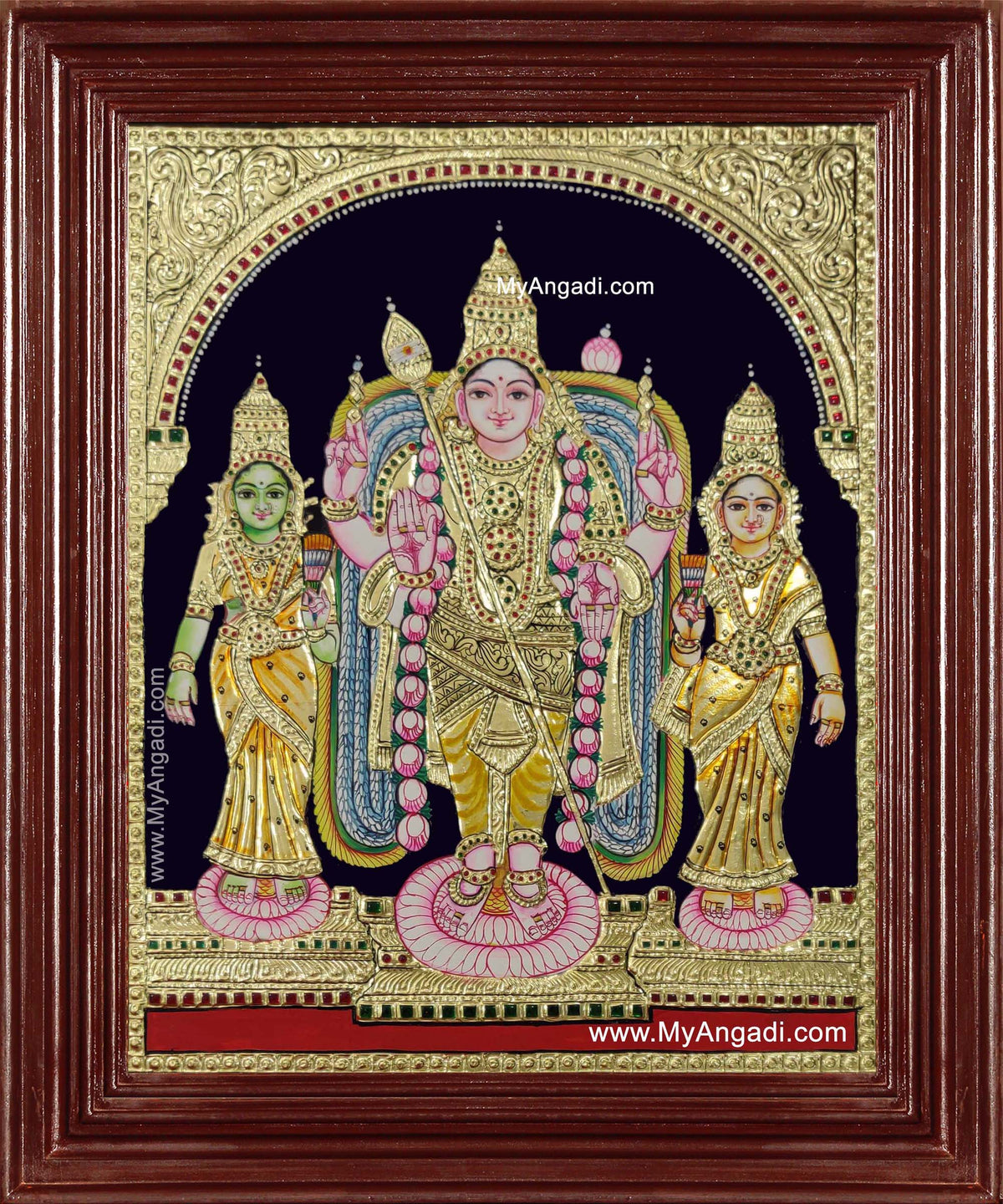 Murugan Valli Devasena Tanjore Painting